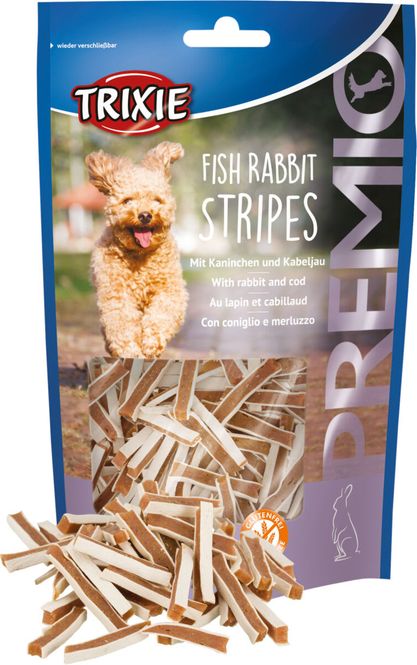 Hovedbilde Premio Fish Rabbit Stripes 100g (83% Kjøtt og fisk) 
