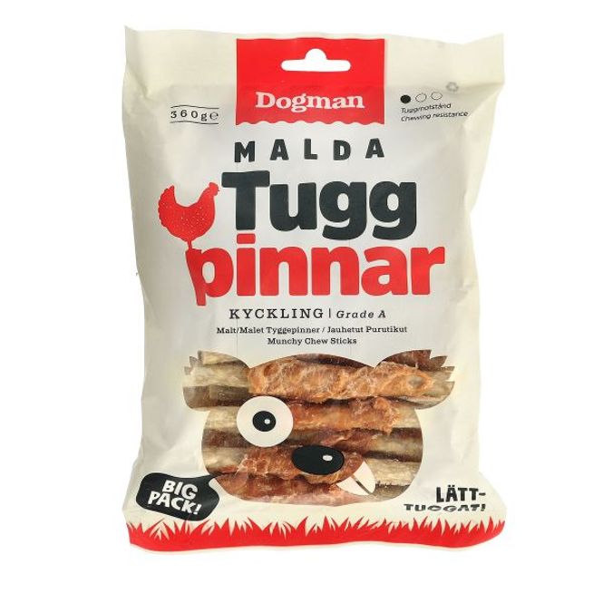 Hovedbilde Dogman Tyggepinner malt m kylling 30p Brun S 12,5cm (abonnement)