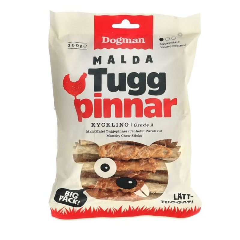 Dogman Tyggepinner malt m kylling 30p Brun S 12,5cm